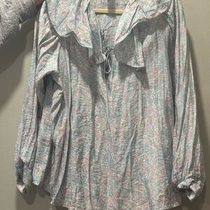 H&M Floral Ruffle Blouse
